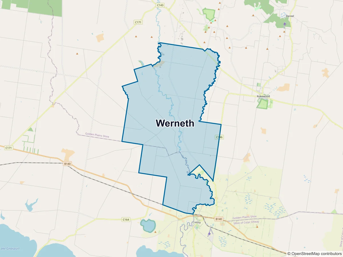 Map of Werneth, VIC, Australia