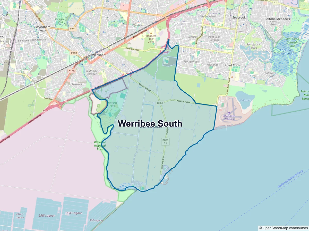 Map of Werribee South, VIC, Australia