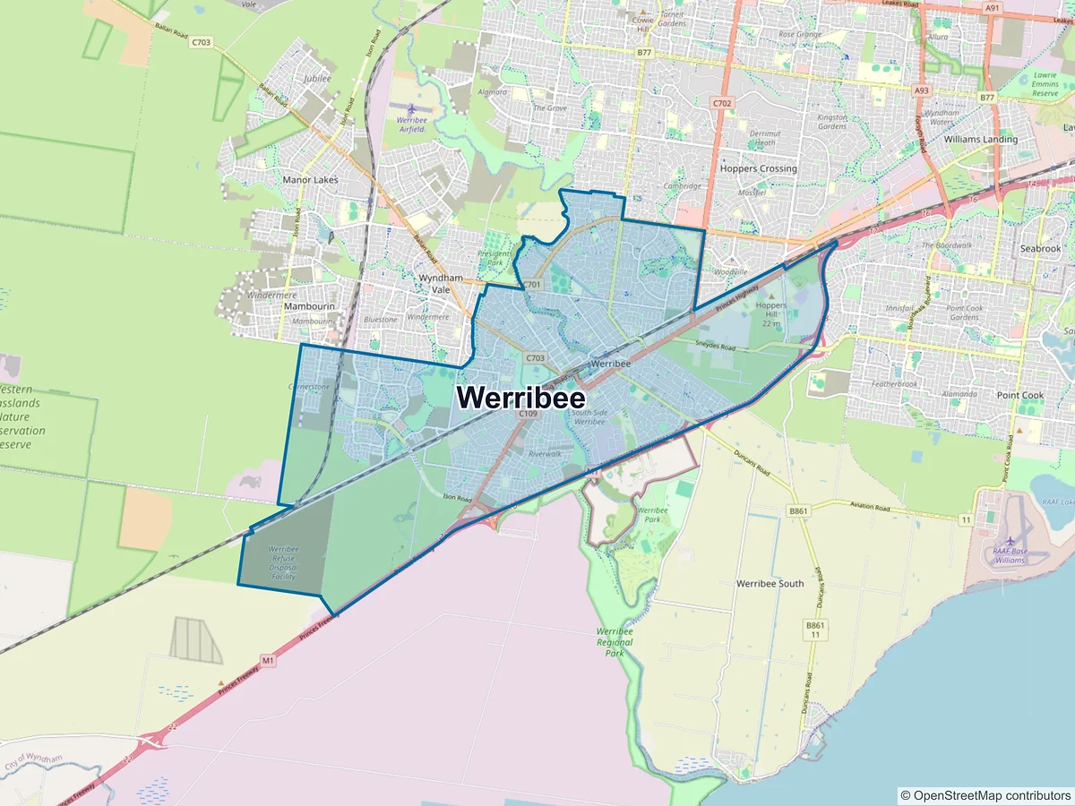 Map of Werribee, VIC, Australia