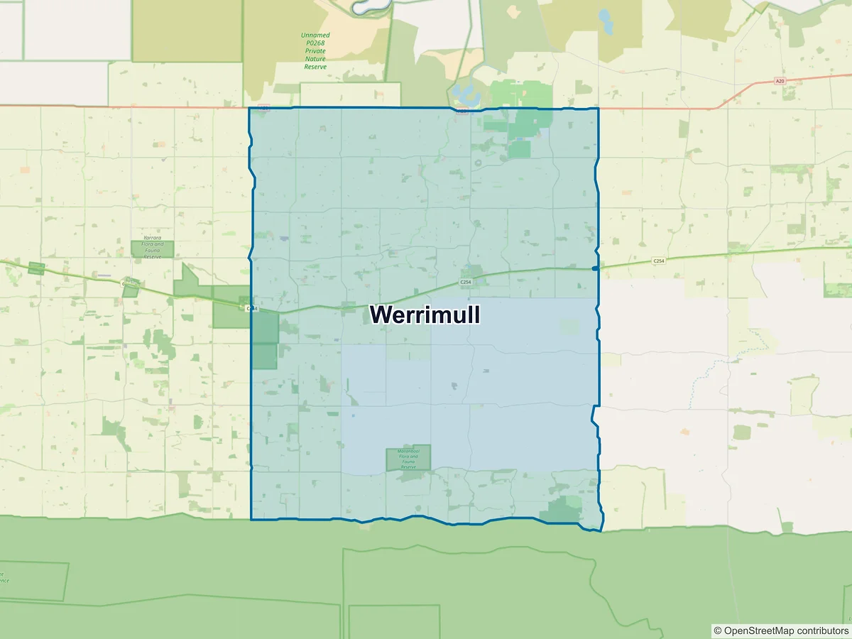 Map of Werrimull, VIC, Australia