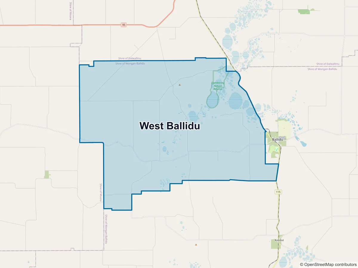 Map of West Ballidu, WA, Australia