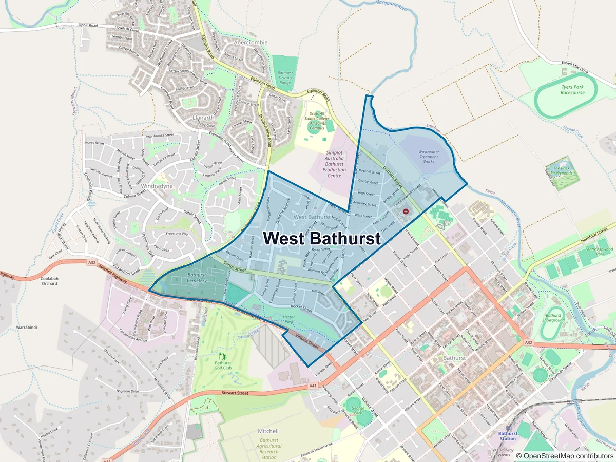 Map of West Bathurst, NSW, Australia