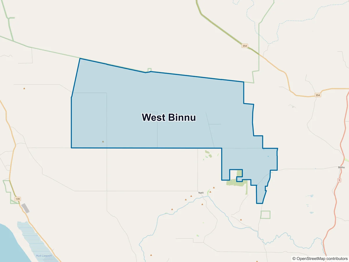 Map of West Binnu, WA, Australia