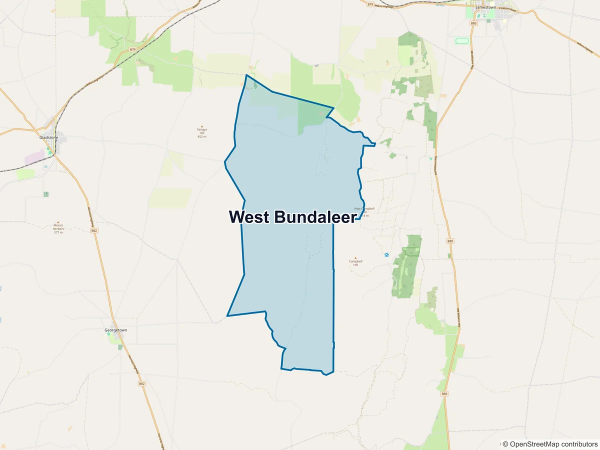 Map of West Bundaleer, SA, Australia