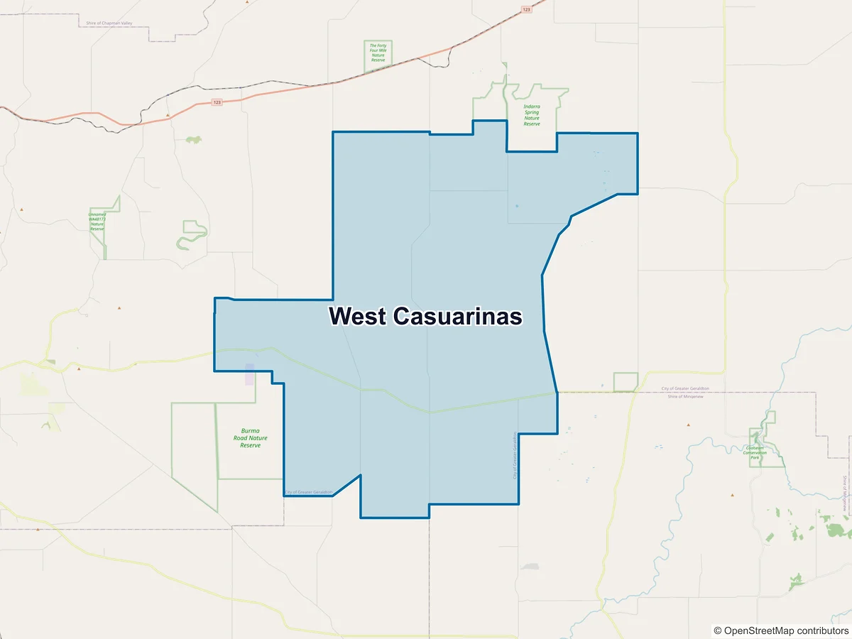 Map of West Casuarinas, WA, Australia