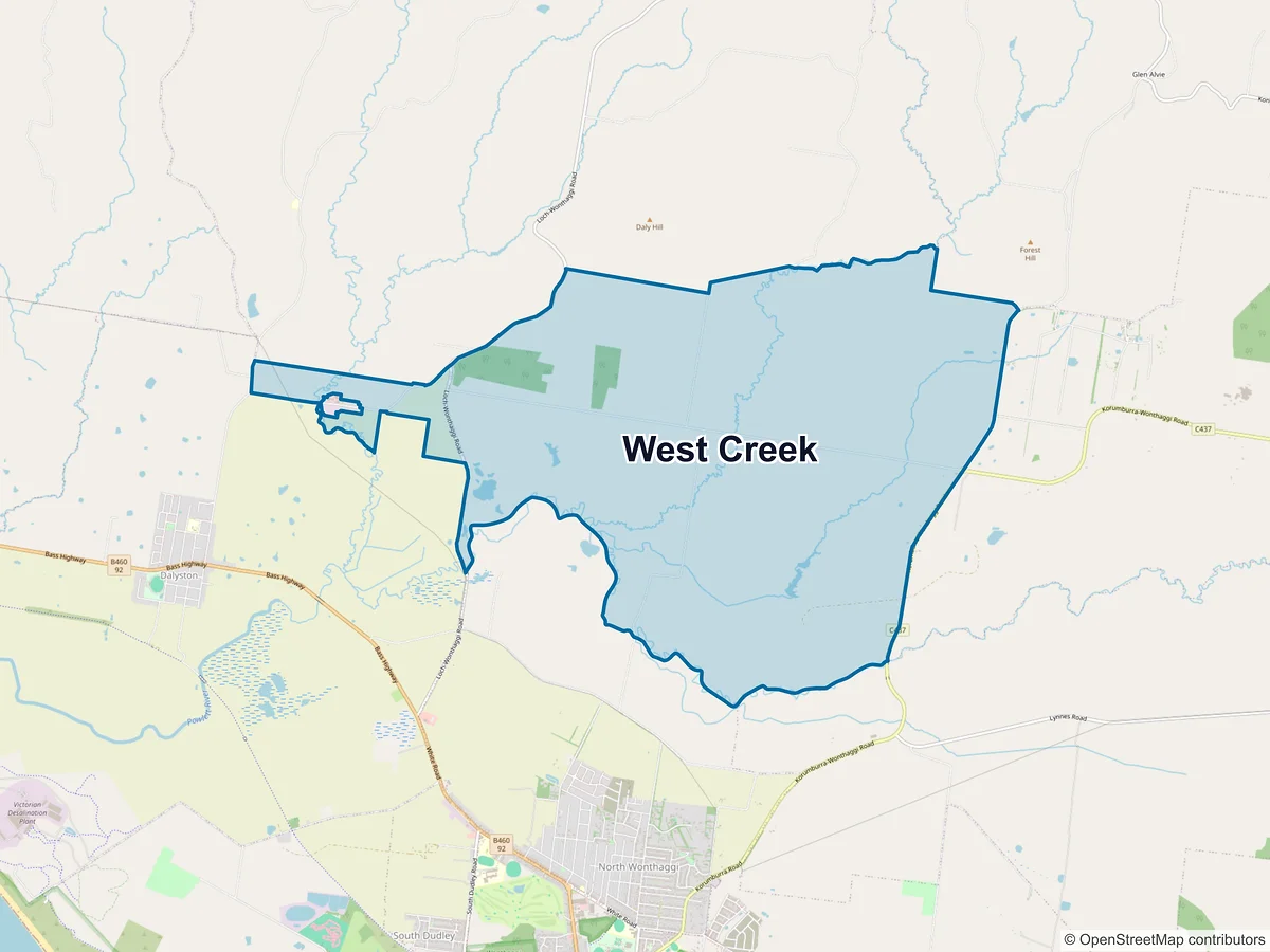 Map of West Creek, VIC, Australia