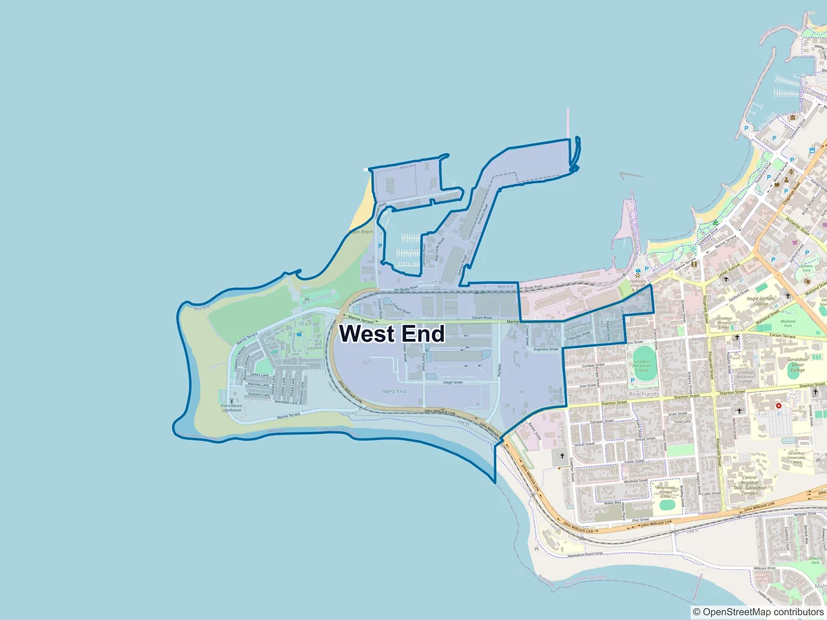 Map of West End, WA, Australia