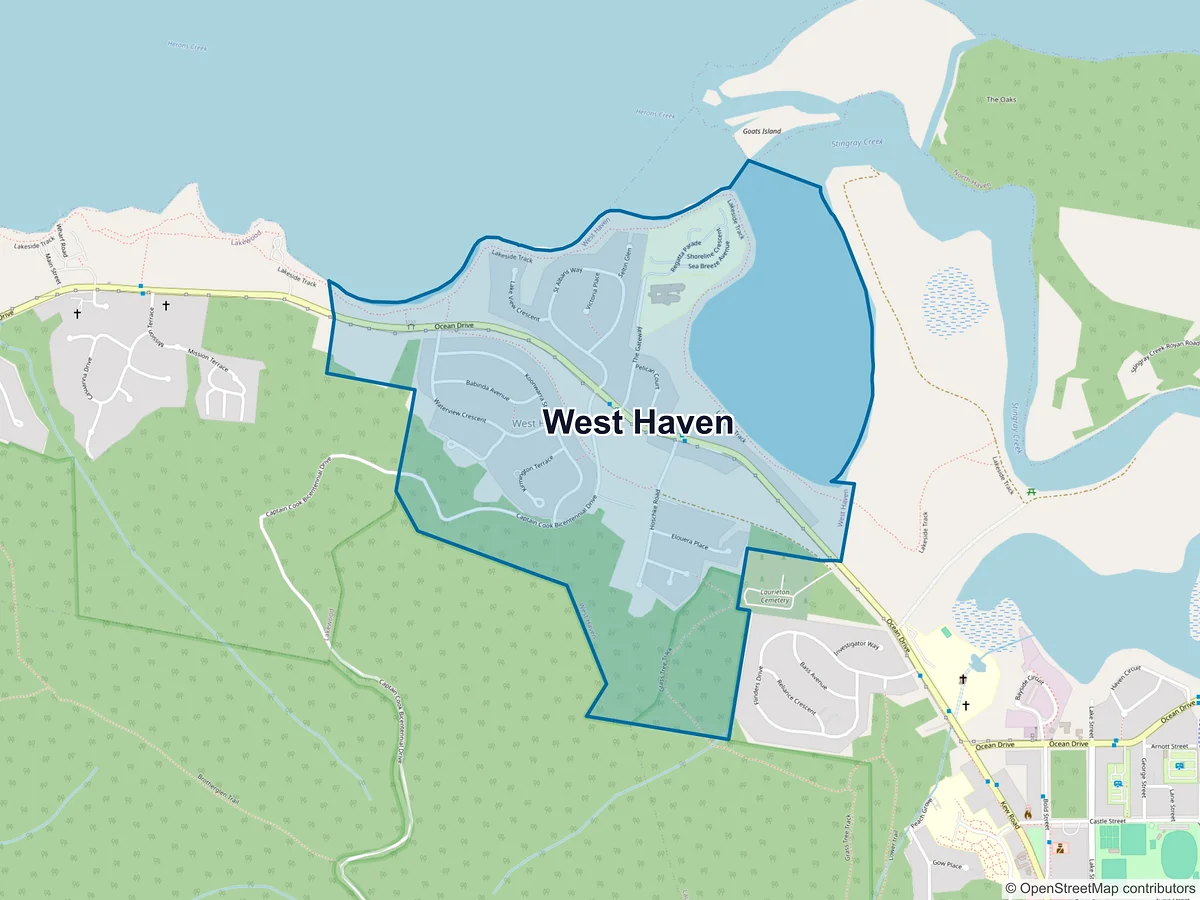 Map of West Haven, NSW, Australia