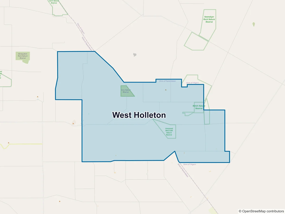 Map of West Holleton, WA, Australia