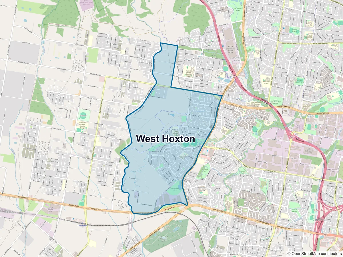 Map of West Hoxton, NSW, Australia