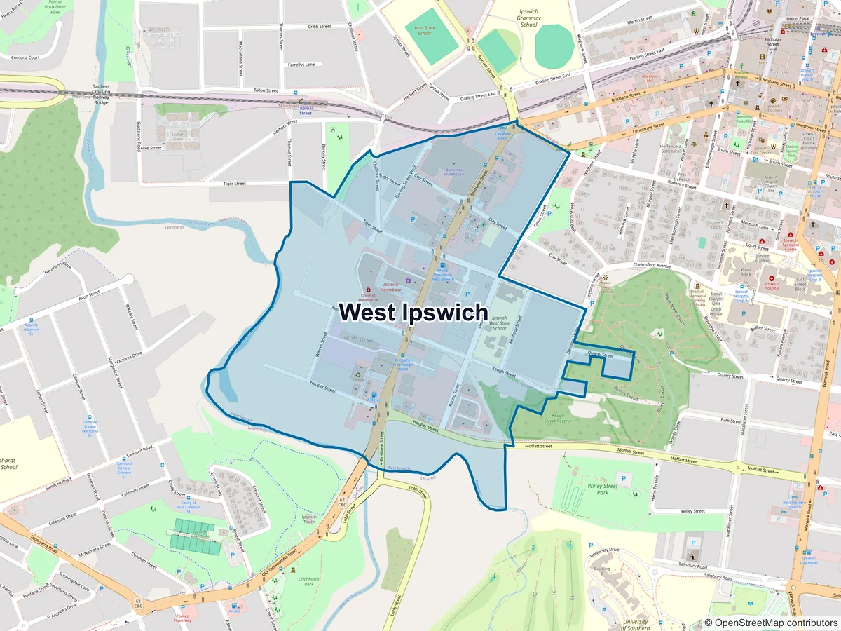Map of West Ipswich, QLD, Australia