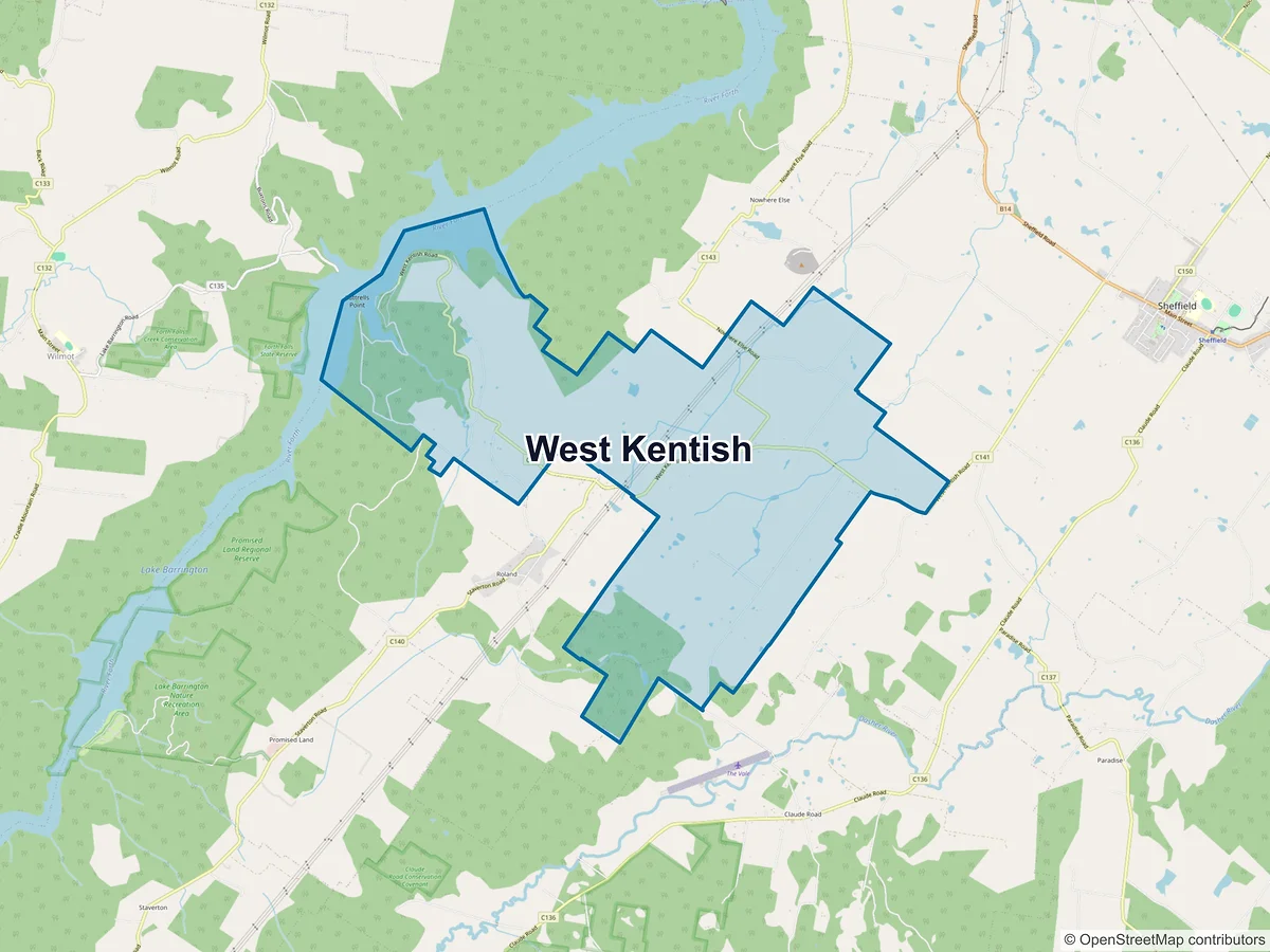 Map of West Kentish, TAS, Australia