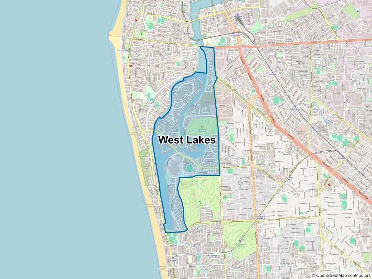 Map of West Lakes, SA, Australia