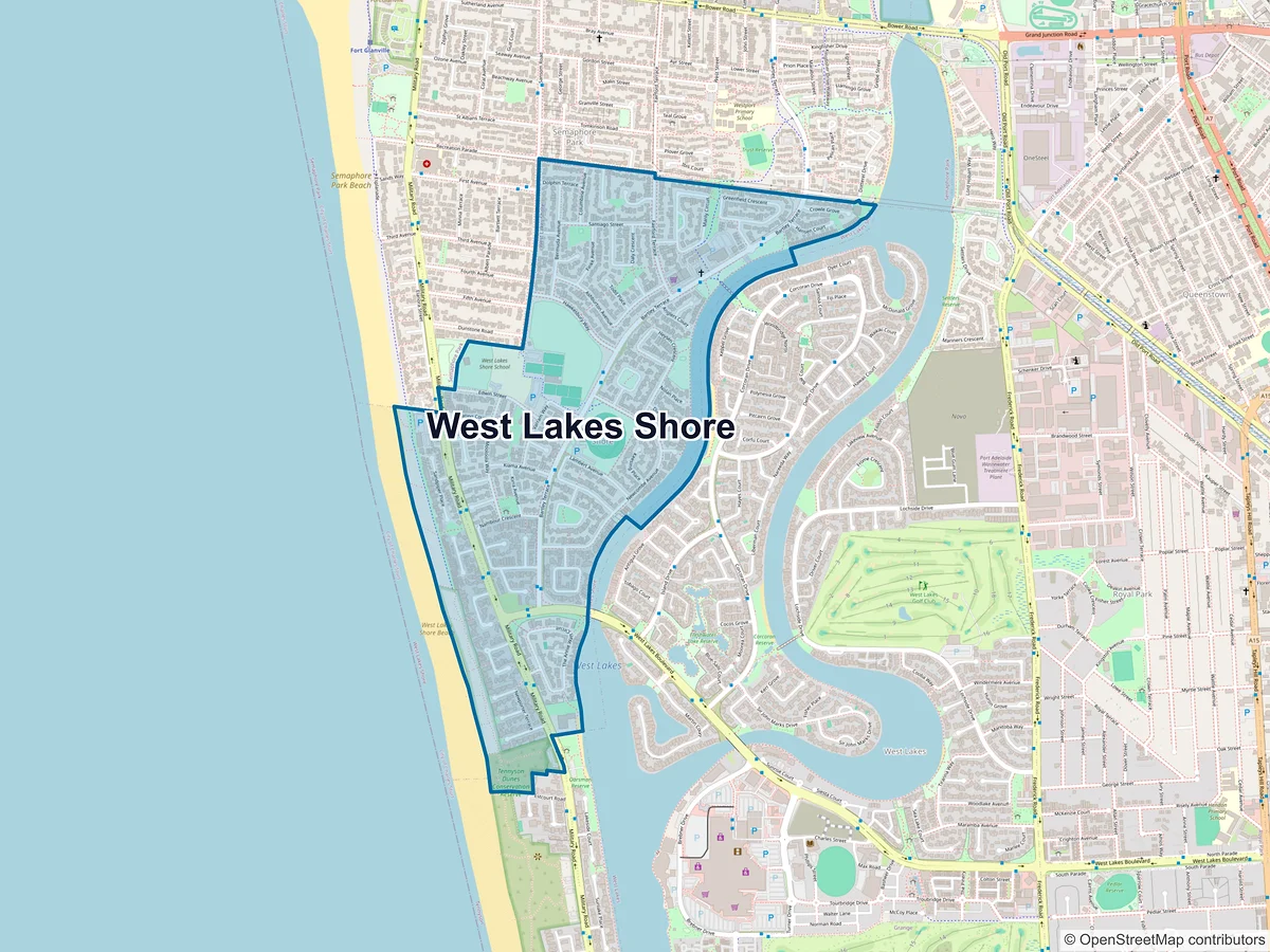 Map of West Lakes Shore, SA, Australia