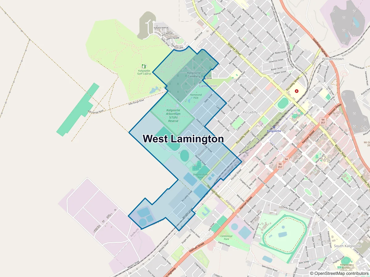 Map of West Lamington, WA, Australia