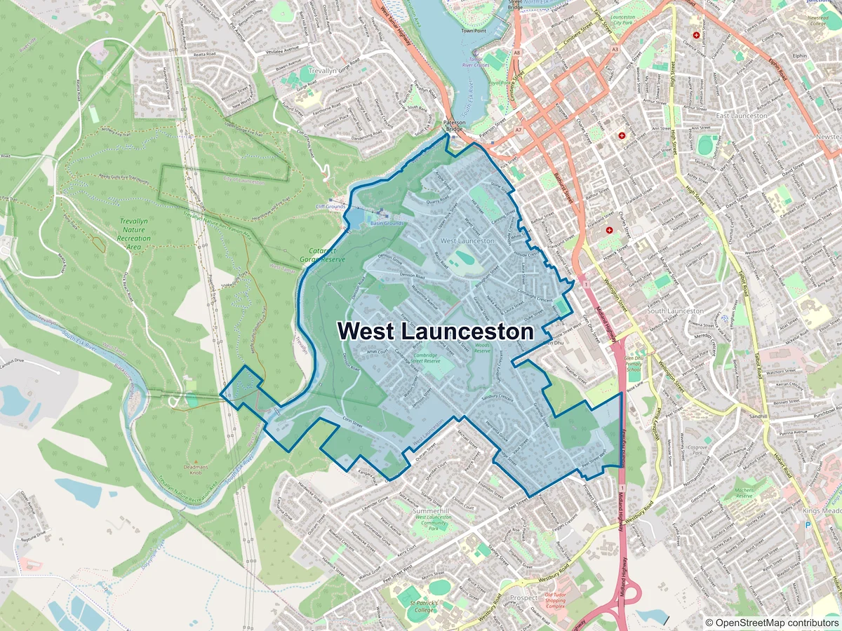 Map of West Launceston, TAS, Australia