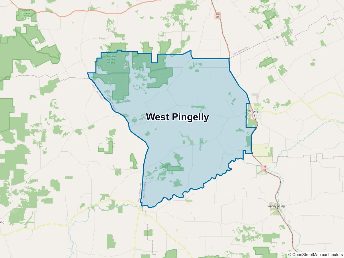 Map of West Pingelly, WA, Australia