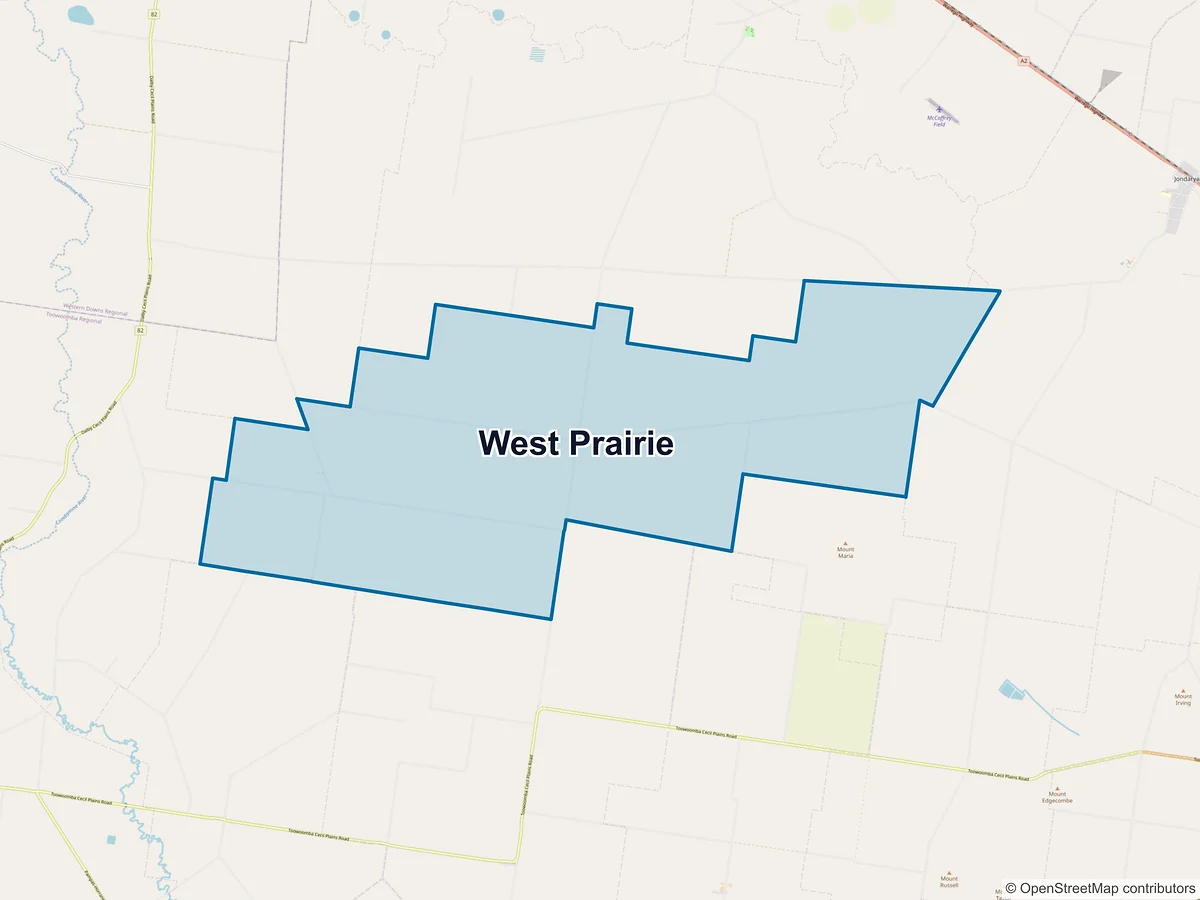 Map of West Prairie, QLD, Australia