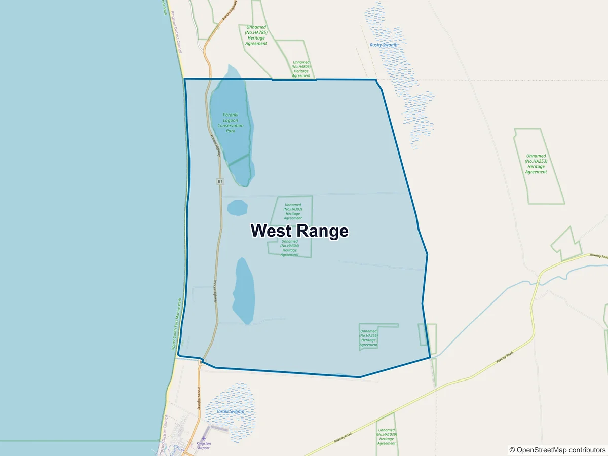 Map of West Range, SA, Australia