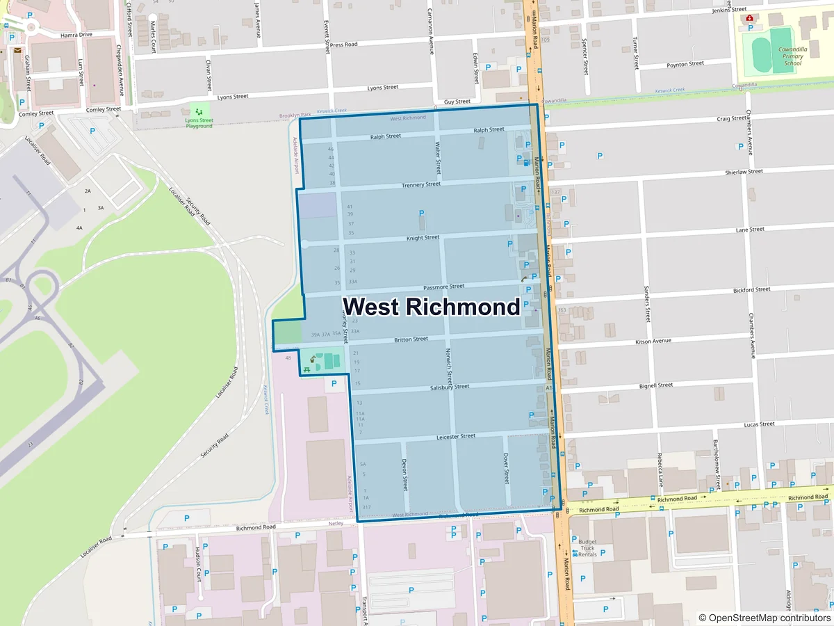 Map of West Richmond, SA, Australia