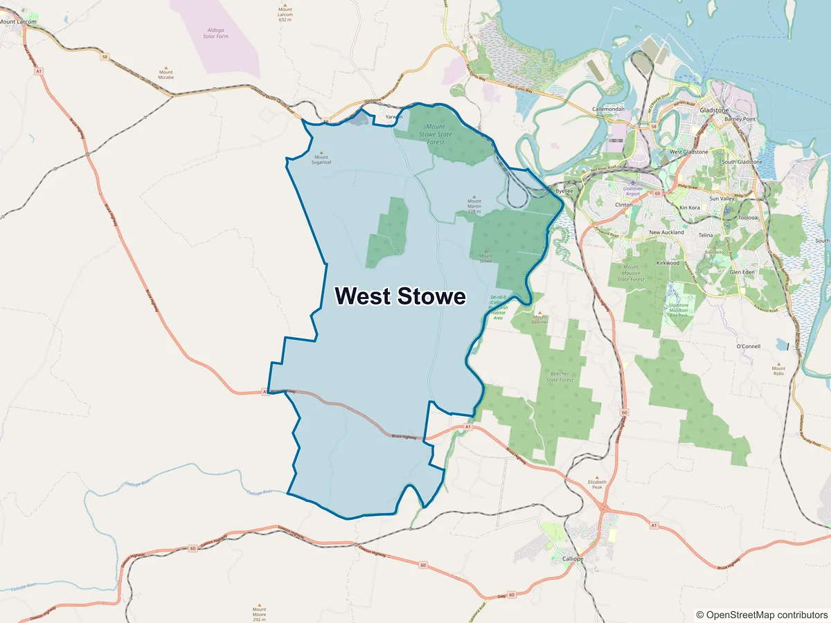 Map of West Stowe, QLD, Australia