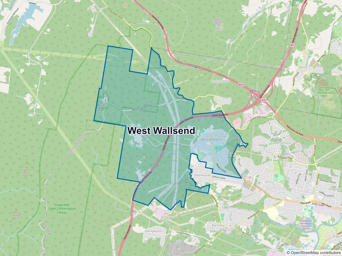 Map of West Wallsend, NSW, Australia