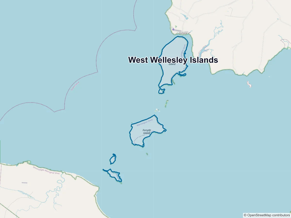 Map of West Wellesley Islands, QLD, Australia
