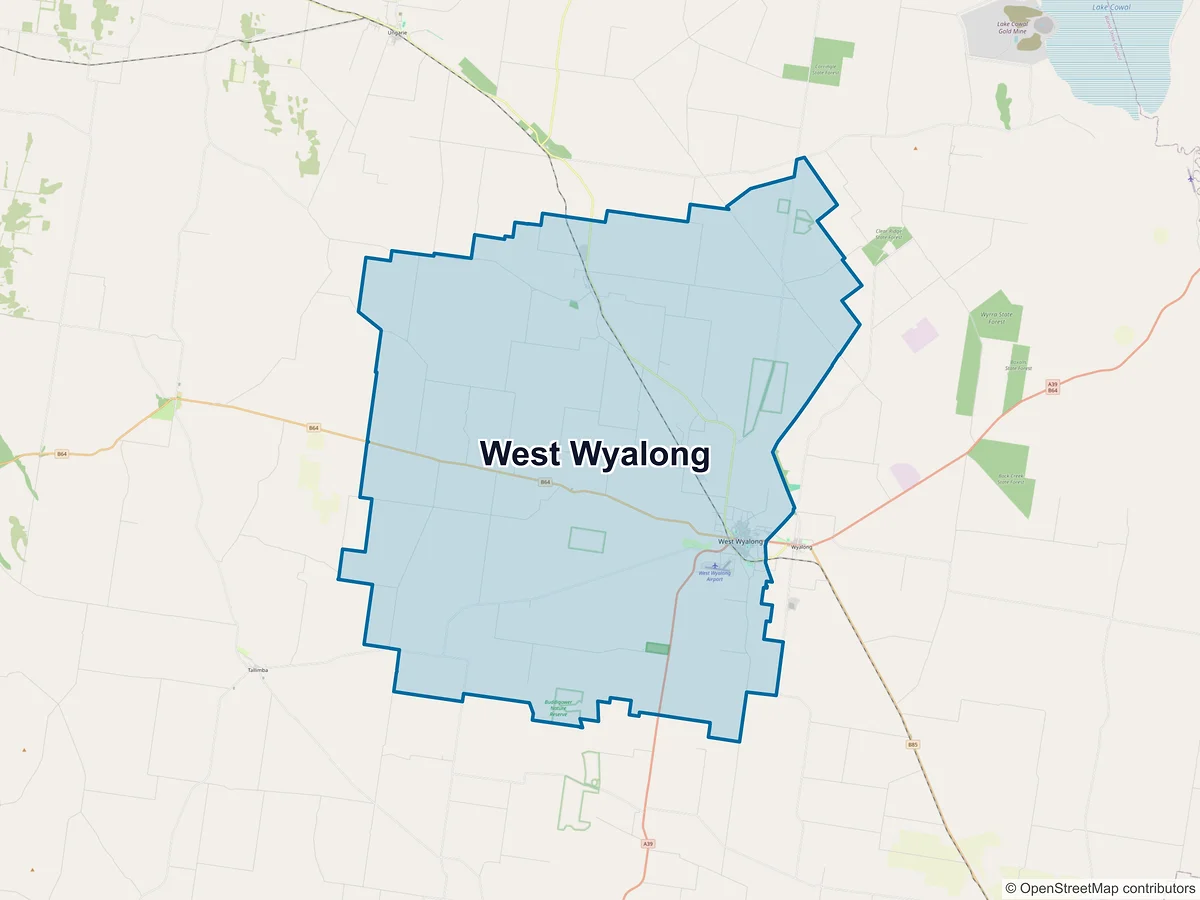 Map of West Wyalong, NSW, Australia