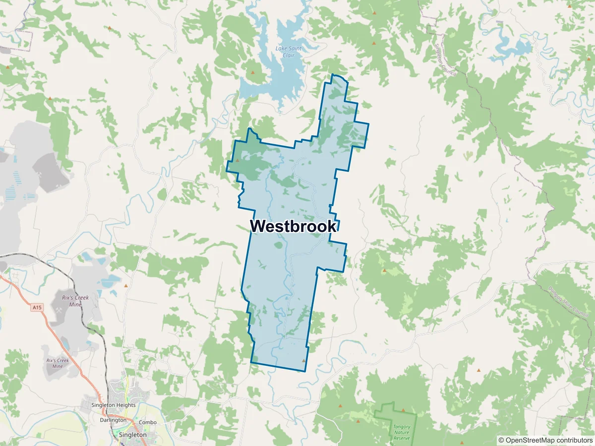 Map of Westbrook, NSW, Australia