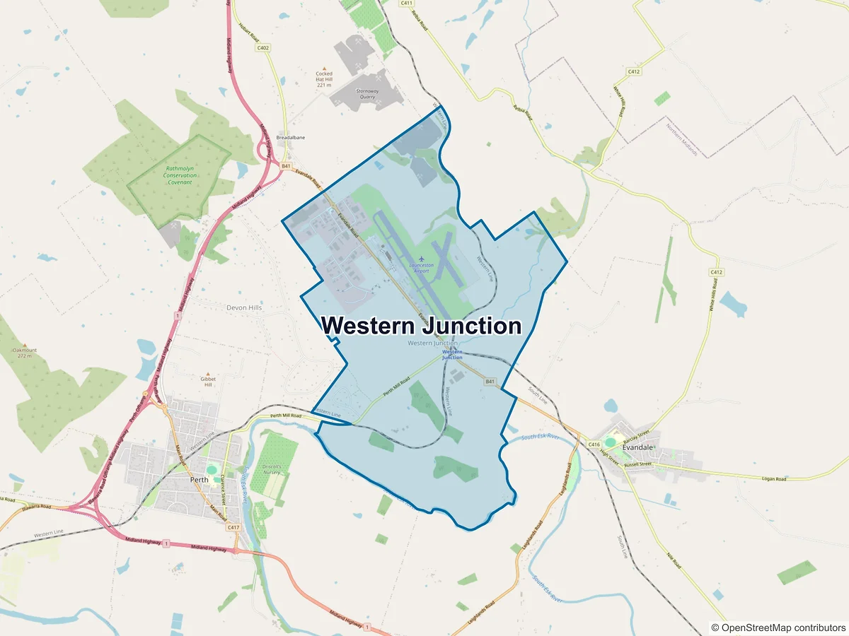Map of Western Junction, TAS, Australia
