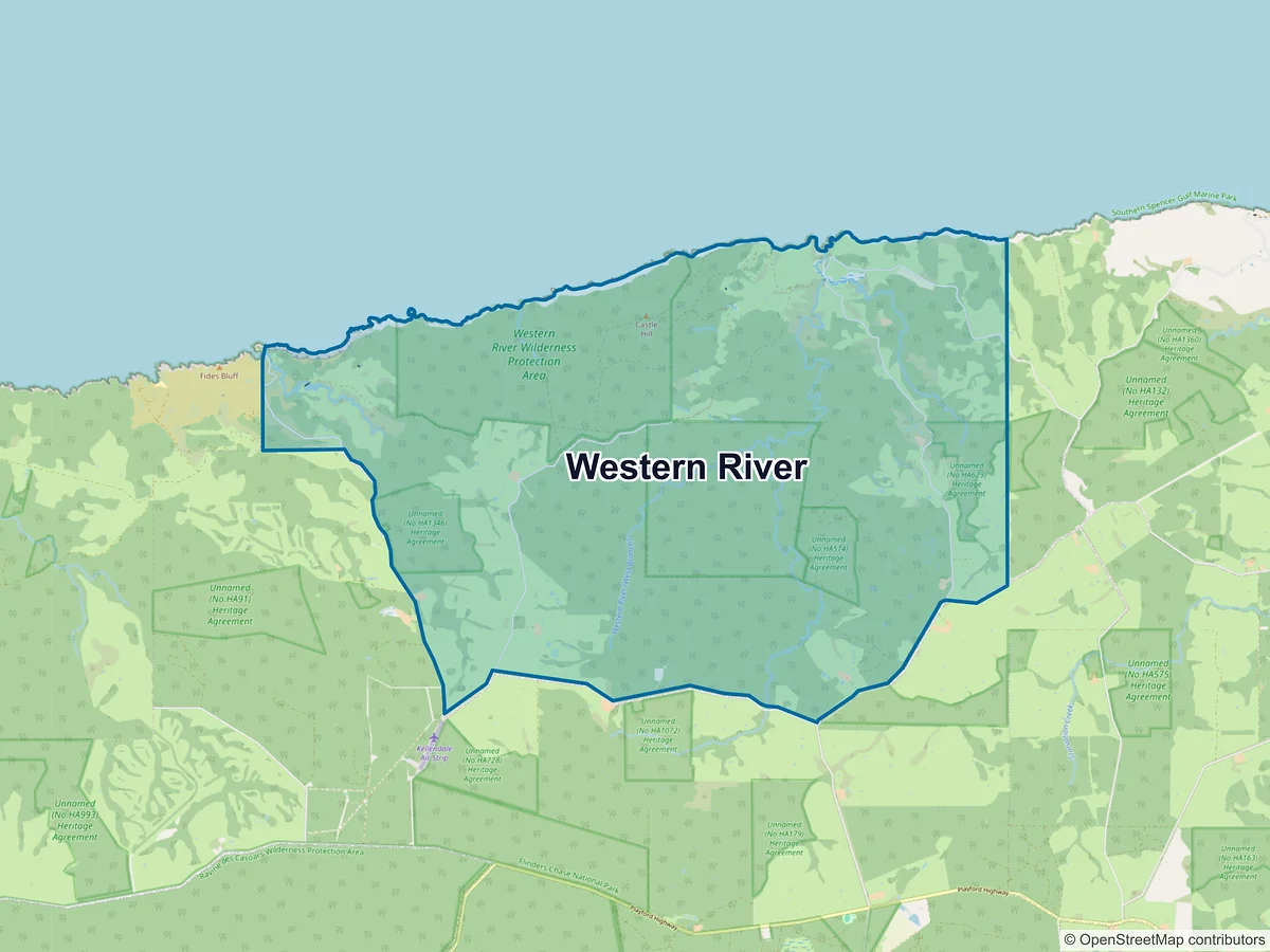Map of Western River, SA, Australia