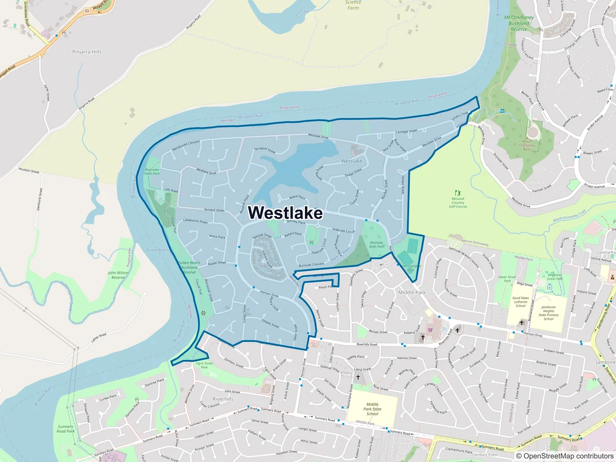 Map of Westlake, QLD, Australia