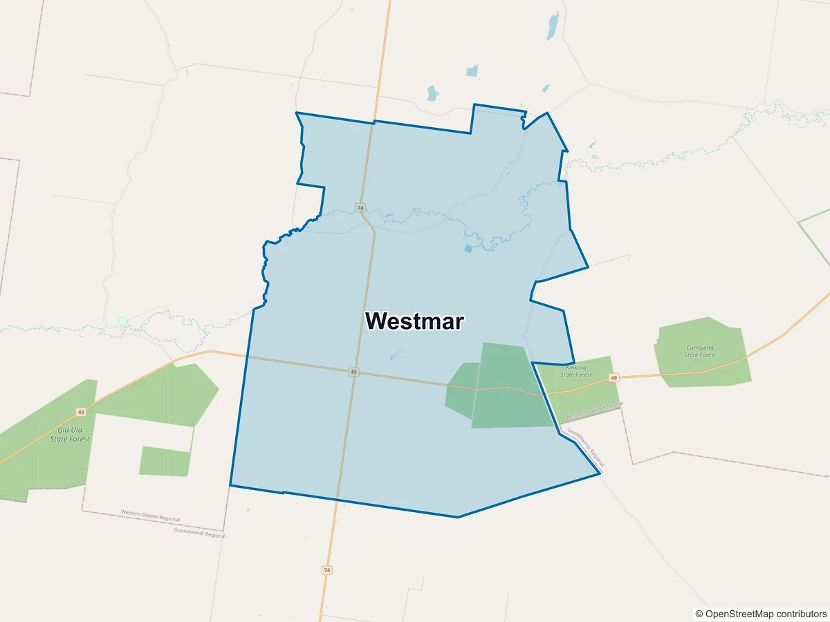 Map of Westmar, QLD, Australia