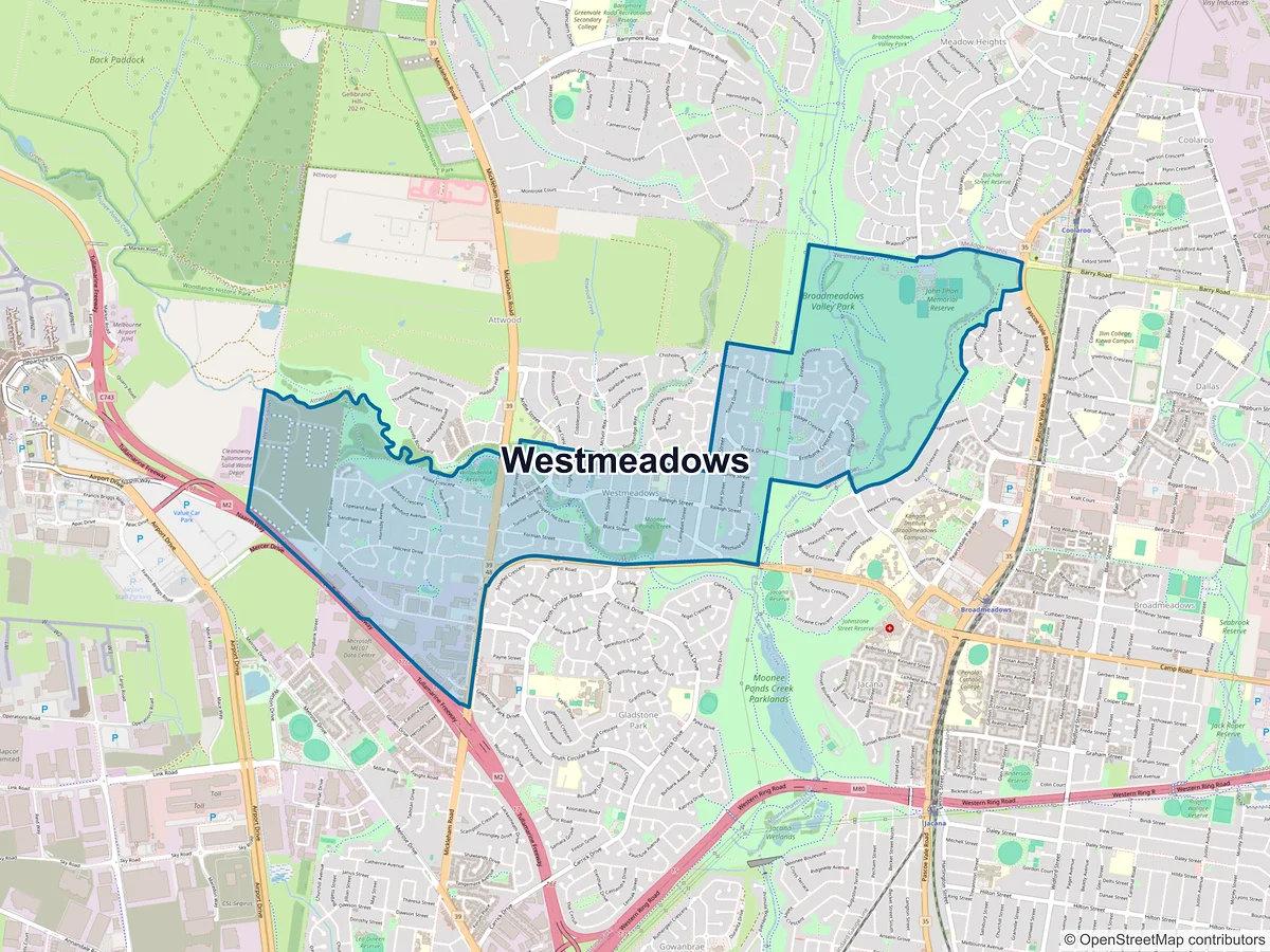 Map of Westmeadows, VIC, Australia