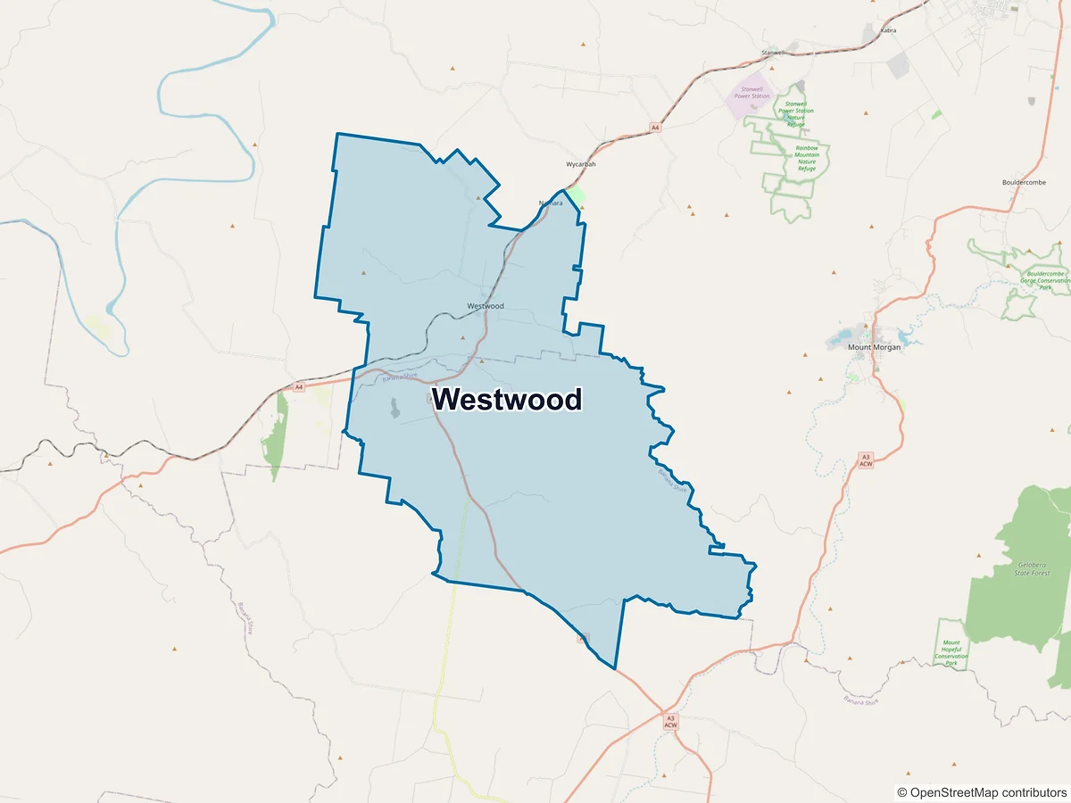 Map of Westwood, QLD, Australia