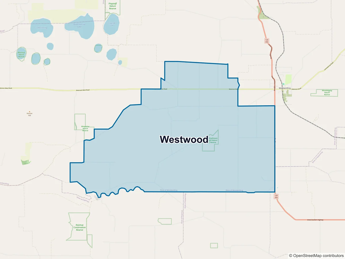 Map of Westwood, WA, Australia