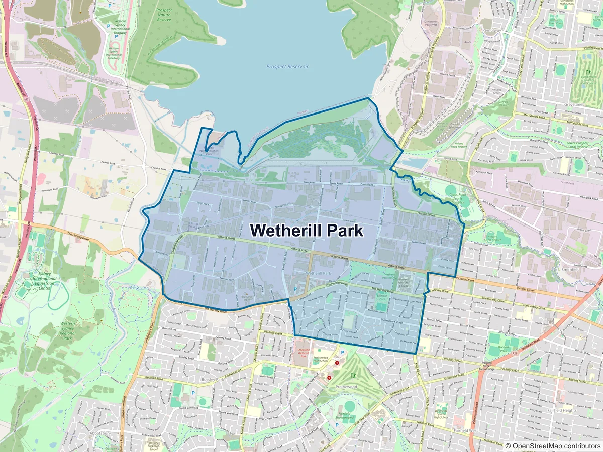 Map of Wetherill Park, NSW, Australia