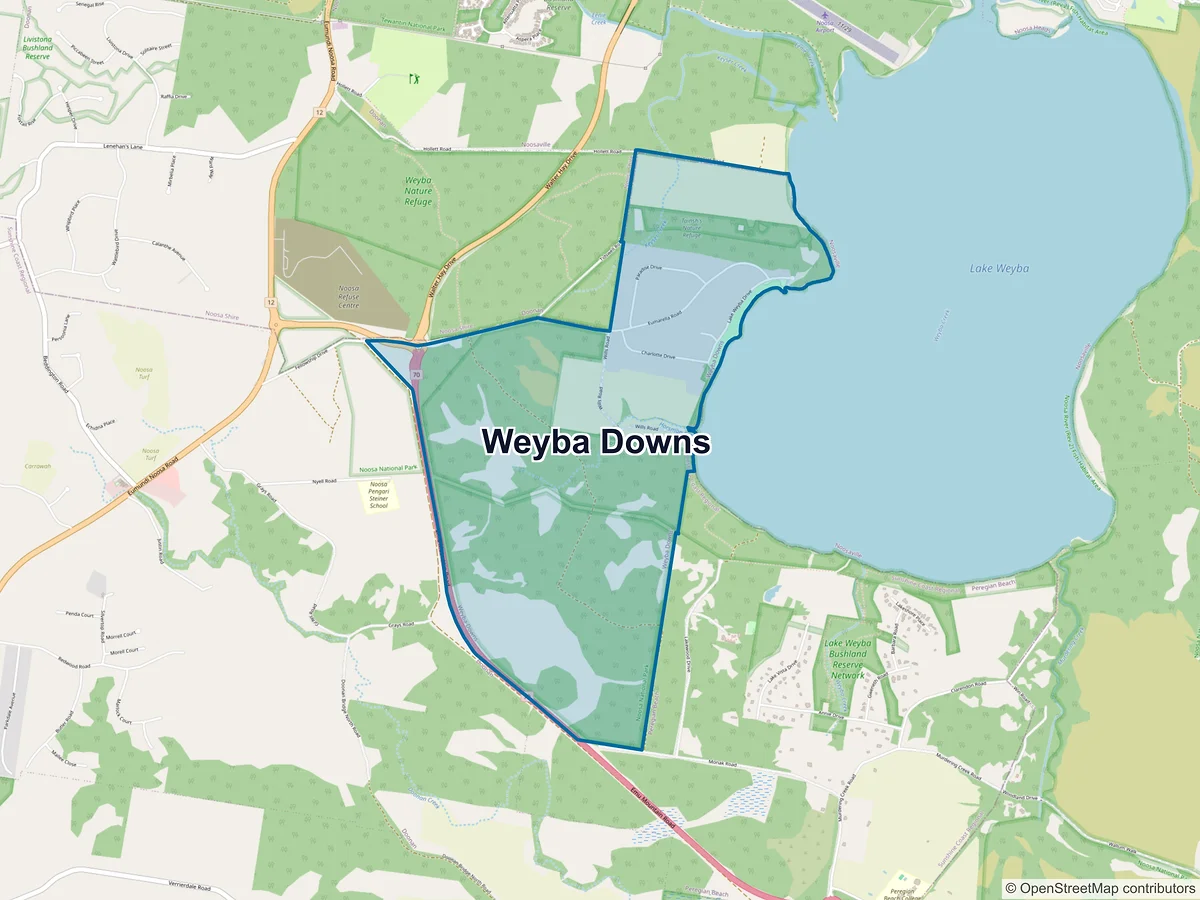 Map of Weyba Downs, QLD, Australia