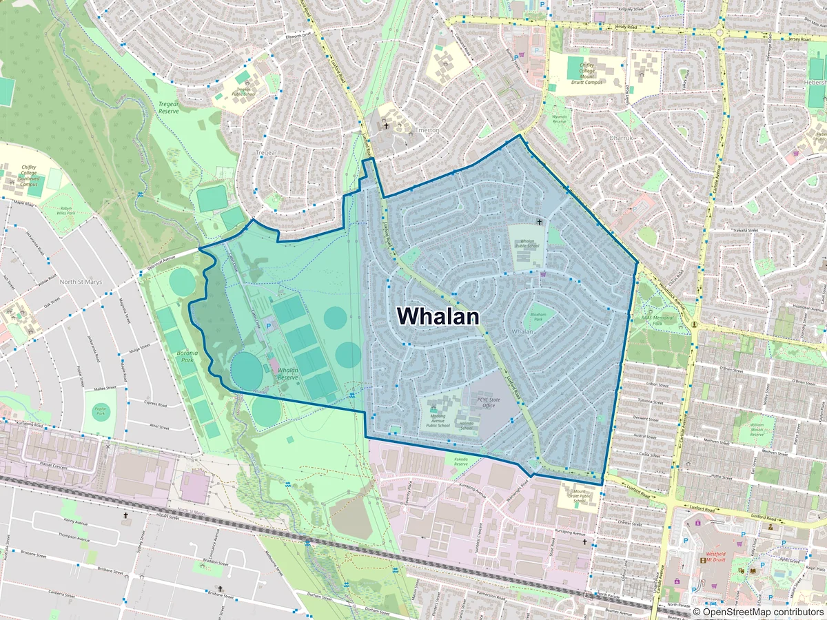 Map of Whalan, NSW, Australia