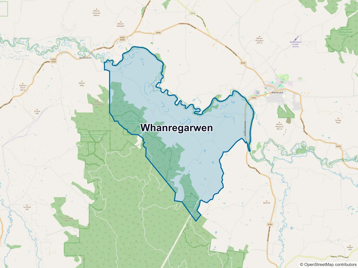 Map of Whanregarwen, VIC, Australia