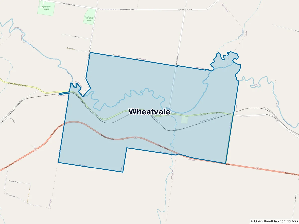 Map of Wheatvale, QLD, Australia