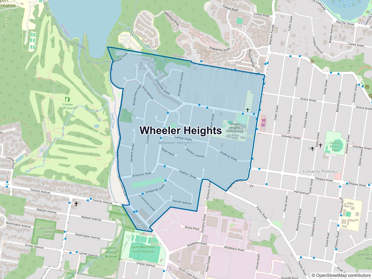 Map of Wheeler Heights, NSW, Australia