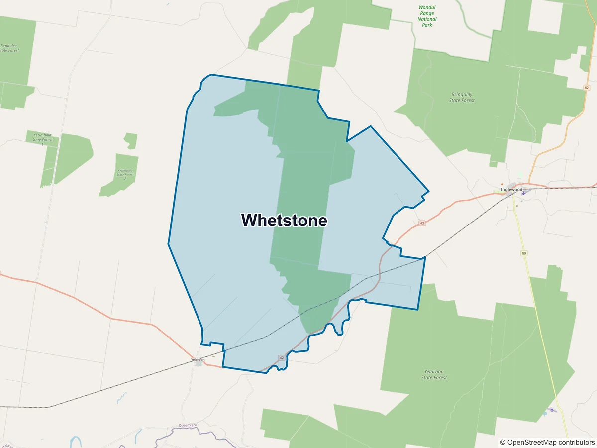 Map of Whetstone, QLD, Australia