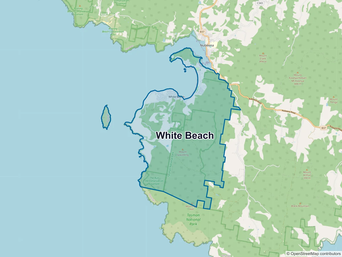 Map of White Beach, TAS, Australia
