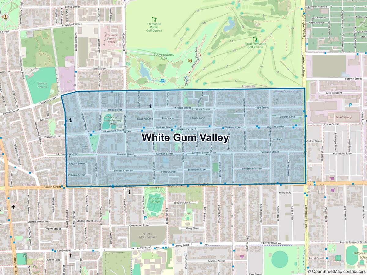 Map of White Gum Valley, WA, Australia