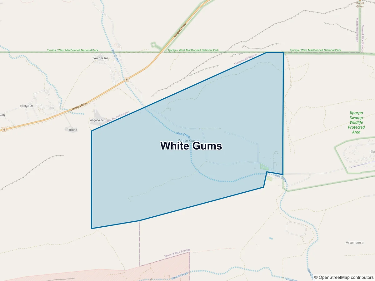 Map of White Gums, NT, Australia