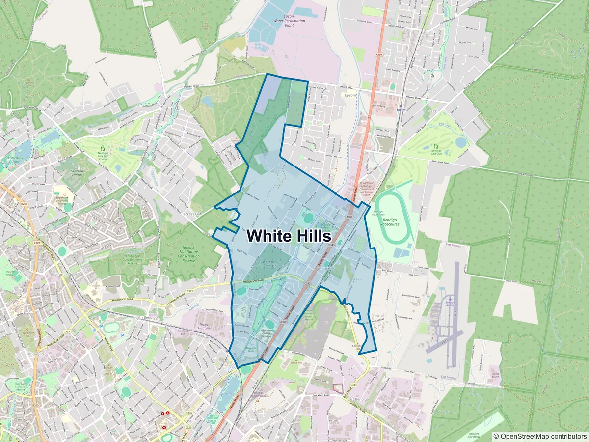 Map of White Hills, VIC, Australia