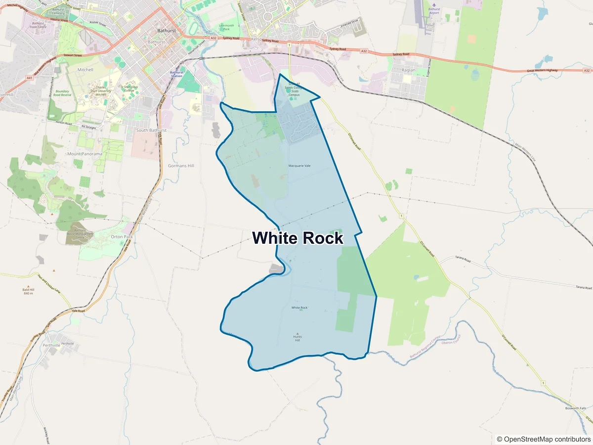 Map of White Rock, NSW, Australia