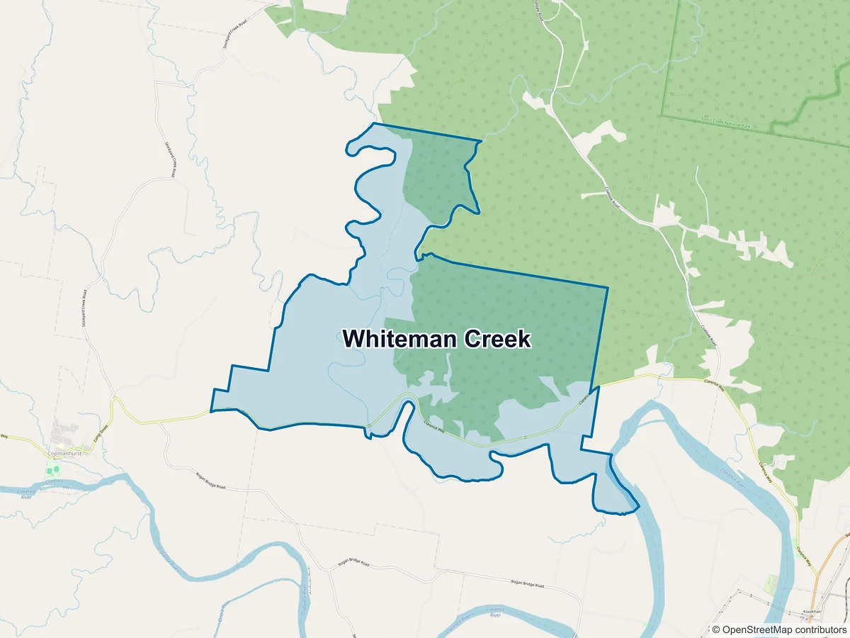 Map of Whiteman Creek, NSW, Australia