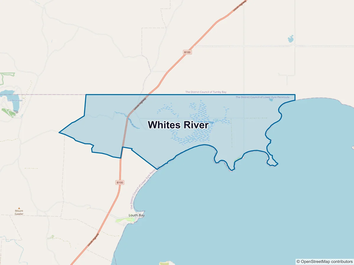 Map of Whites River, SA, Australia